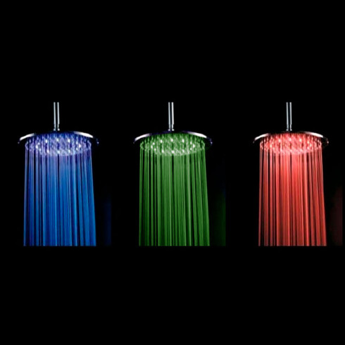 ROSETA ACERO INOXIDABLE MATE CON LUZ LED VEINTE CM 000