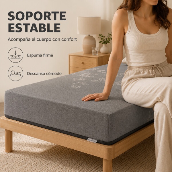 Colchón Kappesberg 1 Plaza Espuma Alta Densidad 19 Cm 120 Kg Gris 1