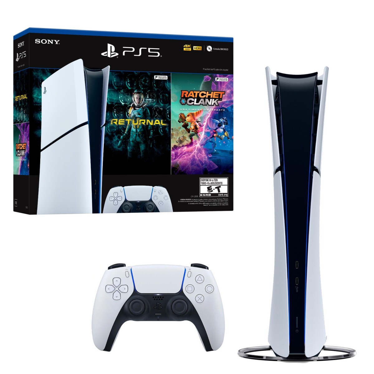 PlayStation 5 Slim 1TB Digital- Incluye 2 juegos(Returnal + Ratchet & Clank) 