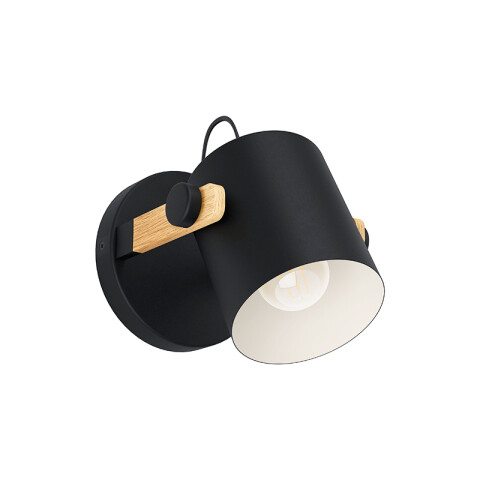 Lámpara de pared E27 spot acero y madera HORNWOOD EG6130