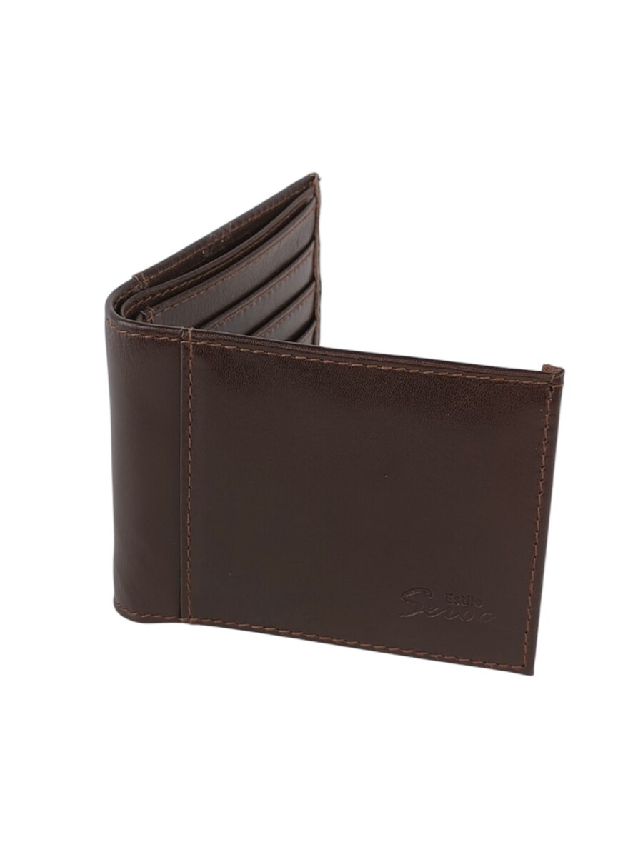 Billetera de hombre con visor exterior para documentos - Marrón 