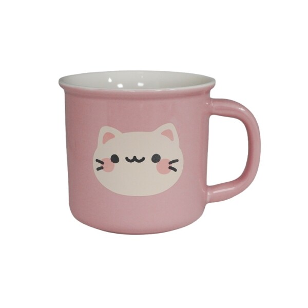 Taza cerámica animales 390ml rosa