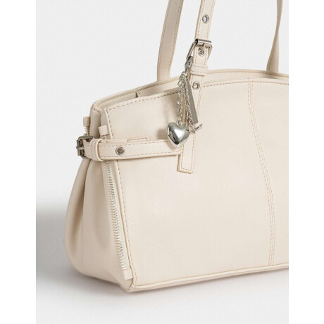 Bandolera Con Charm Blanco Crudo