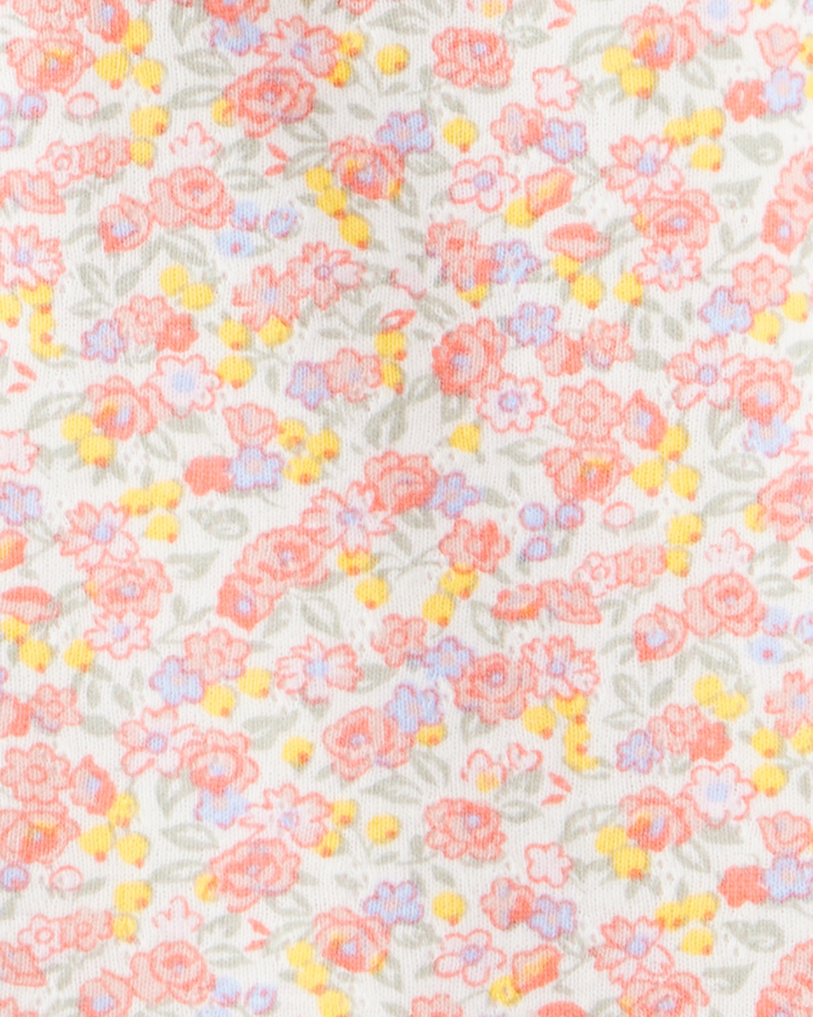 Body de algodón, manga larga, diseño floral Sin color