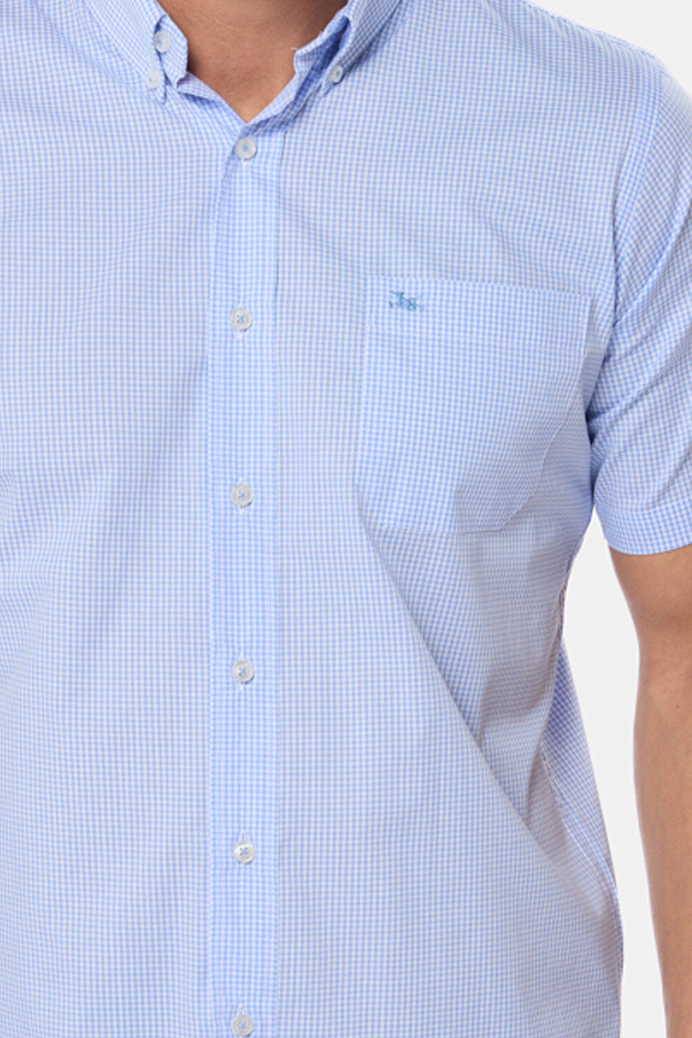 CAMISA CUADROS Celeste