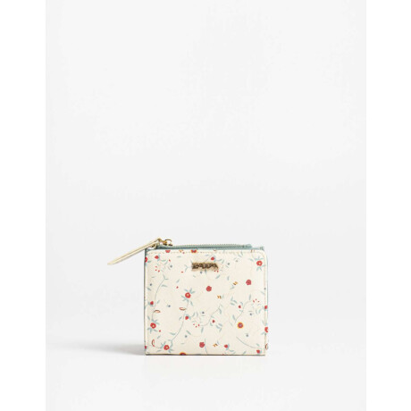 Billetera Efecto Texturada Estampado Flores