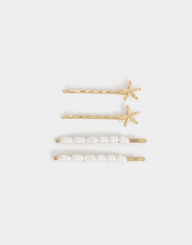 Horquillas Set Beach Set De Horquillas Perlas - Combinacion Bicolor