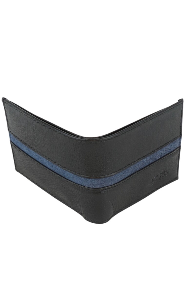 Billetera de cuero con vista en tapa Negro