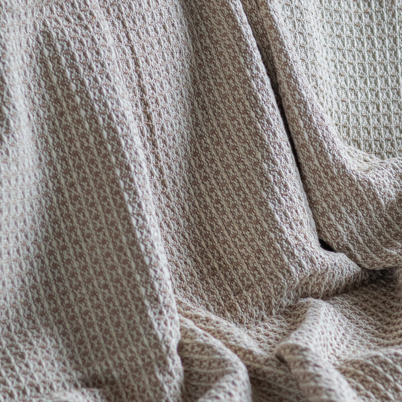 Manta para sillón y cama algodón Beige Waffle 230cm