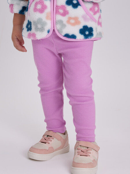 Calza rib estampada Peonia
