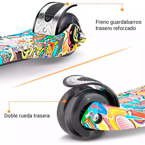 Monopatin Tripatin Scooter Luces Regulable Infantil Niños Variante Diseño Azul