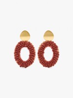 Pendientes De Aro Con Abalorios naranja