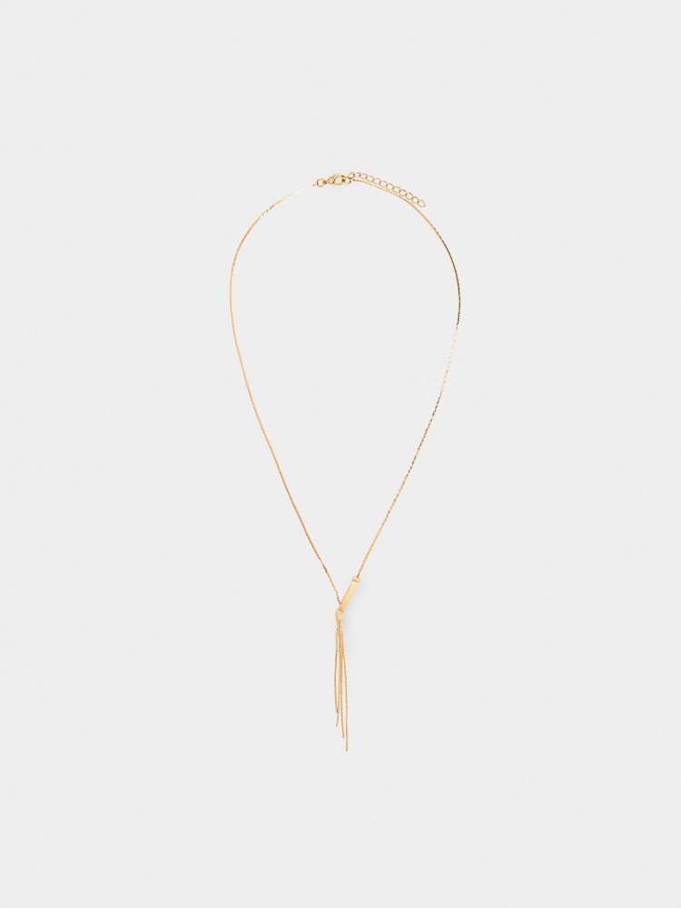 Collar Con Colgante De Flecos dorado