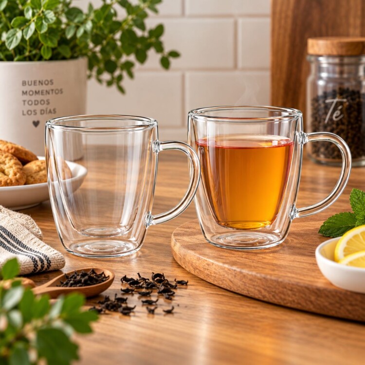 Set x2 Taza Doble Fondo 270ml Tramontina Set x2 Taza Doble Fondo 270ml Tramontina