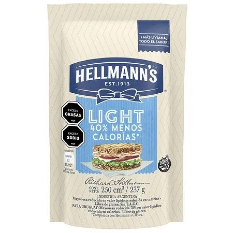 MAYONESA HELLMANNS LIGHT 250G Mayonesa Hellmanns Light 250g