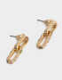 Aros Colgantes Cortos Con cubic zirconia Aros Colgantes Cubic Bañados En Oro - Dorado