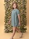 Vestidode Lino Con Tiras Bordadas Verde