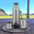 Set Termo de Acero Inoxidable Doble Capa y Doble Pico de 1 litro Color Plata + Mate + Bombilla Set Termo de Acero Inoxidable Doble Capa y Doble Pico de 1 litro Color Plata + Mate + Bombilla