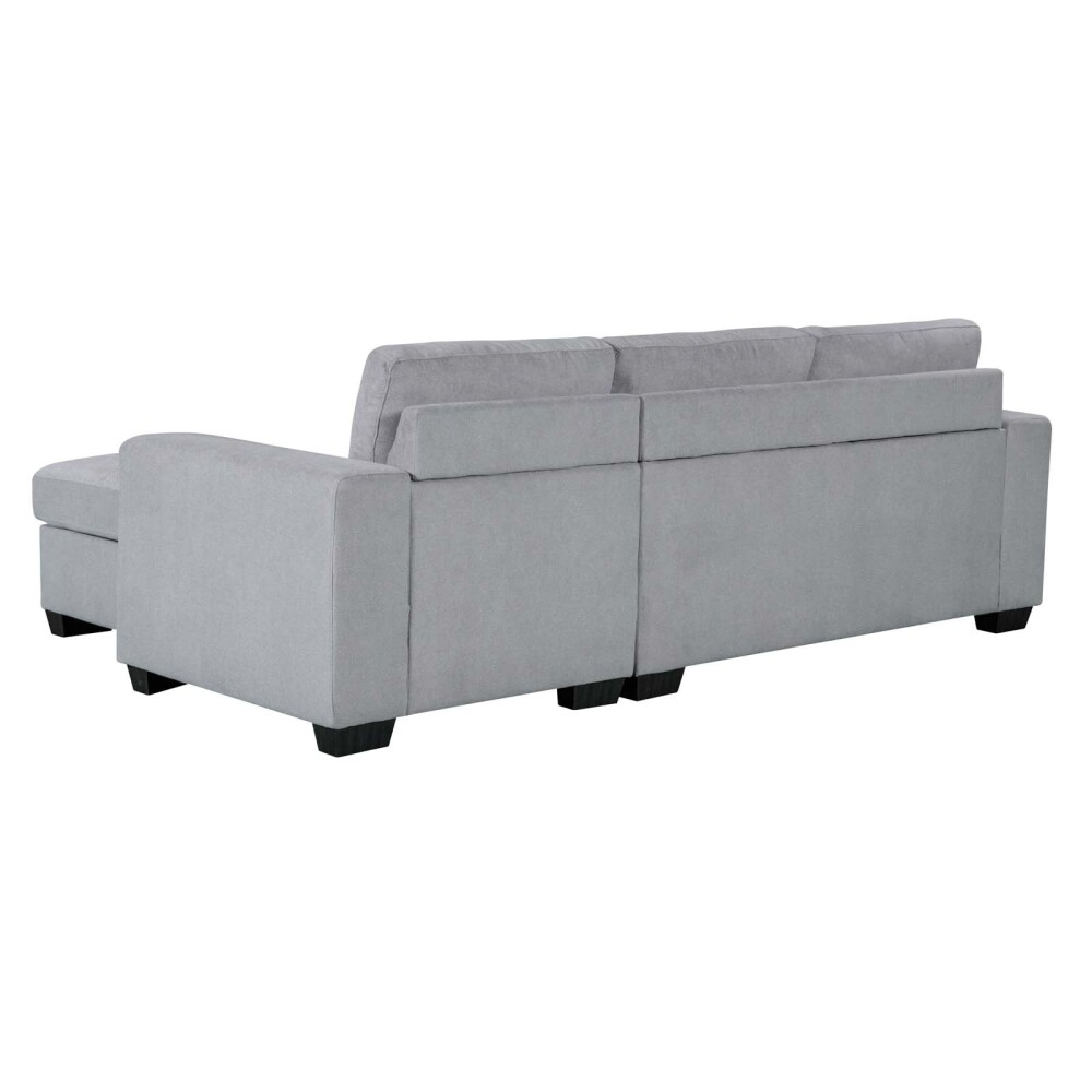SOFÁ C/CHAISE MÁS DE 4 CUERPOS TELA GRIS DETROIT