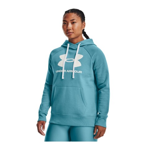 Canguro de Mujer Under Armour Rival Fleece Azul Claro - Blanco
