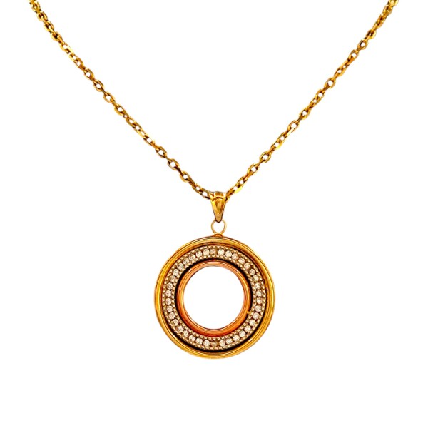 Dije Círculo-Oro bajo-Piedra Zirconia-CP8550 conpiedra