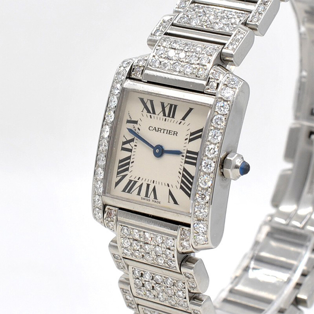Cartier Tank Francaise 2384 Para Dama. Acero Y Diamantes. Con Caja Cartier Tank Francaise 2384 Para Dama. Acero Y Diamantes. Con Caja