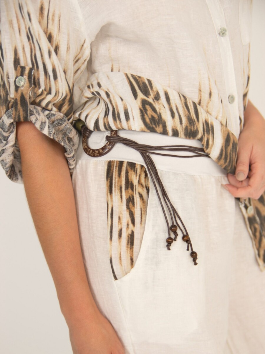 Conjunto de 100% Lino con Animal Print Conjunto de 100% Lino con Animal Print