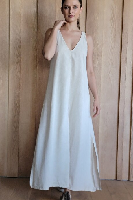 Vestido Laguna Lino Beige Melange