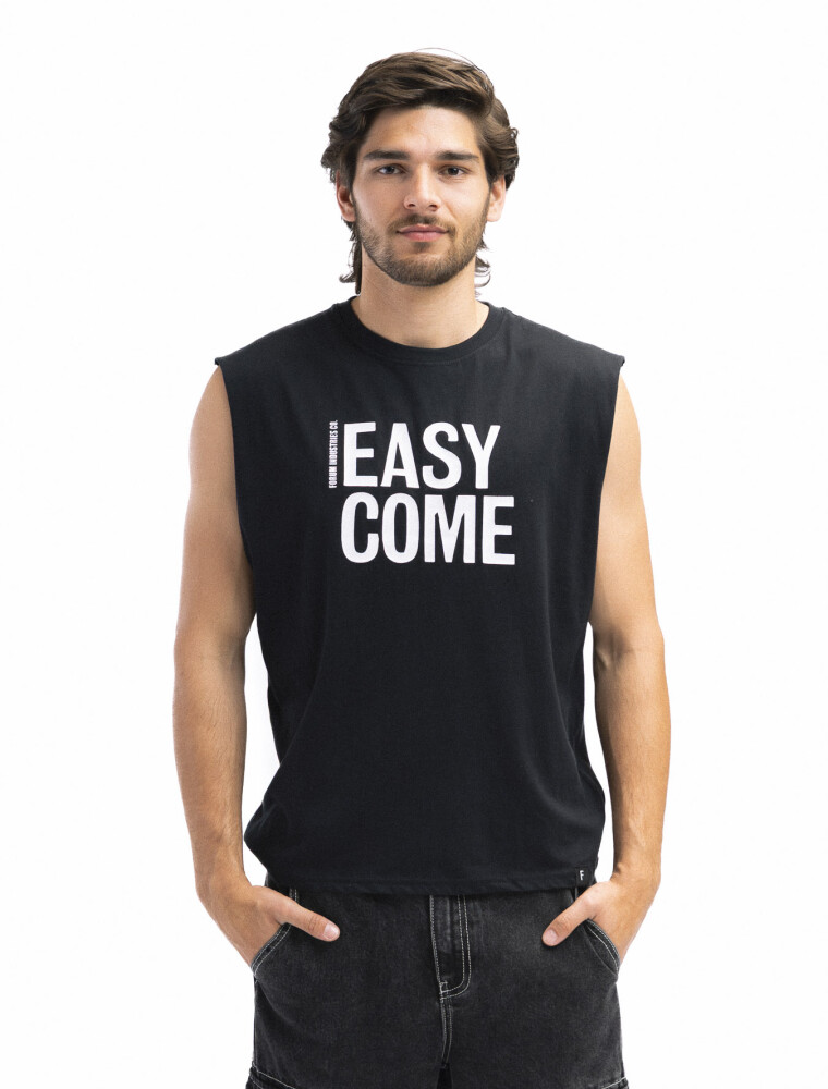 Musculosa Estampada Oversize Negro New York