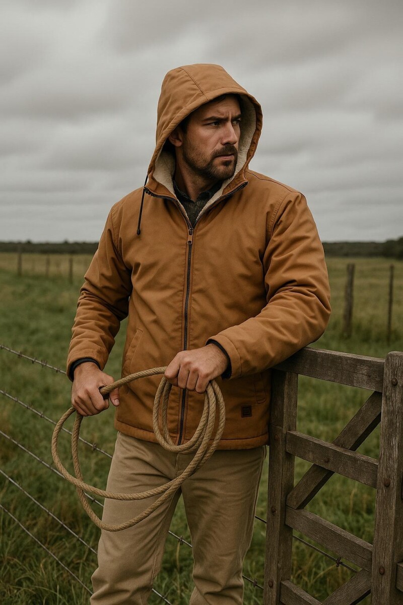 Campera gabardina c/corderito 
