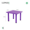 Mesa Cuadrada de Plástico y Metal para Niños 60x60cm Violeta