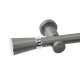 Barrote cortina de metal 2,5 m + 3 Soportes PLATEADO