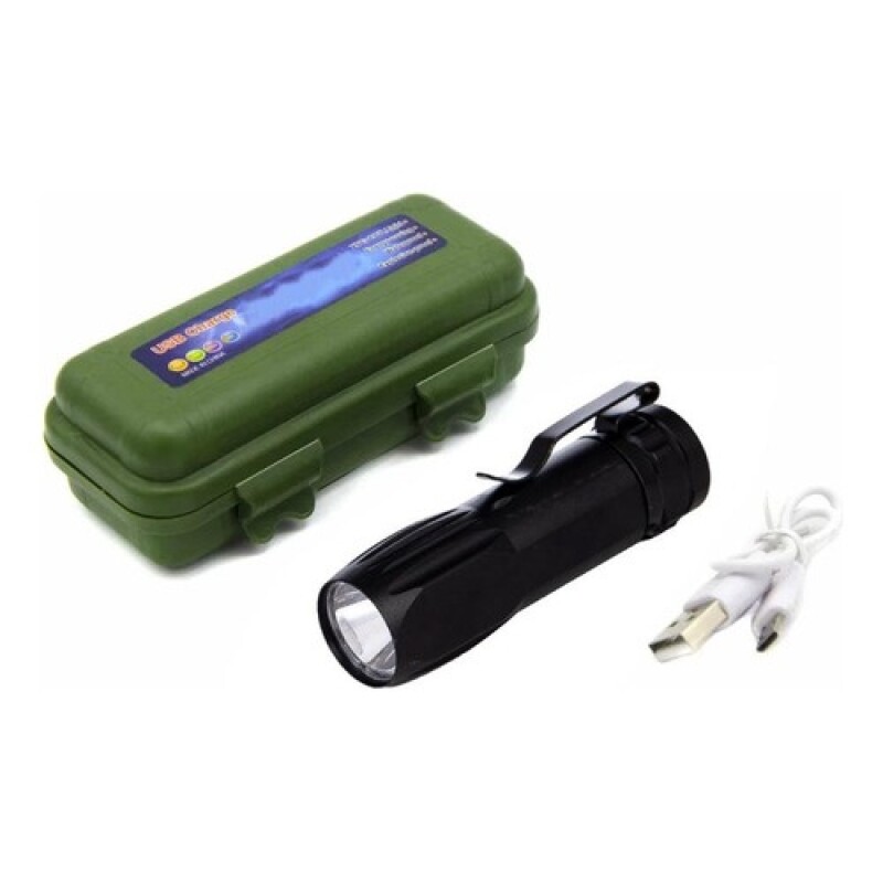 Linterna Compacta Recargable LED 9W Arye Carga USB y Estuche Plástico Linterna Compacta Recargable LED 9W Arye Carga USB y Estuche Plástico
