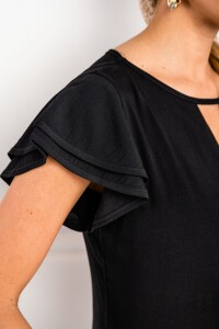 Blusa Manga Volado Negro