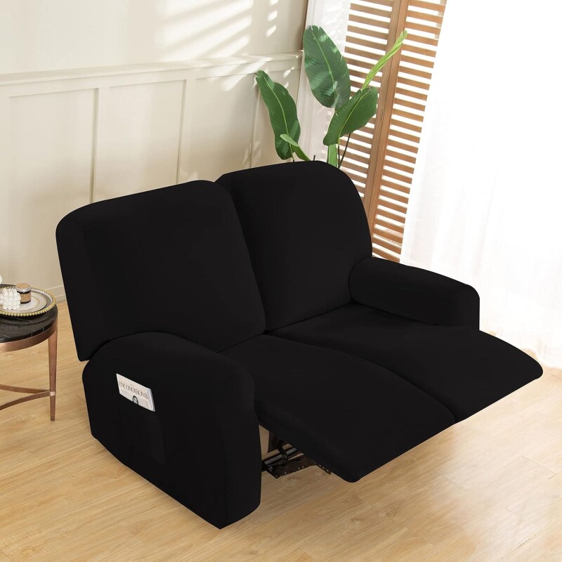 Funda sillón reclinable 2 cuerpos lisa Negro