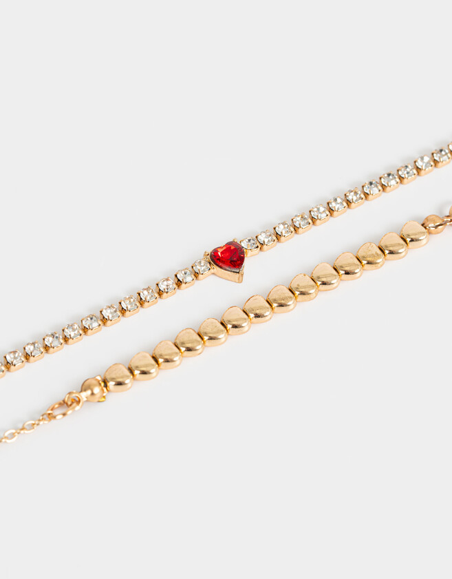 Pulseras Flexibles Sets Con corazón Pulseras Flexibles Sets Con Corazón - Dorado