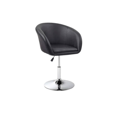 Silla Taburete Butaca con Respaldo en Cuero Lumax Modelo Stella Negro