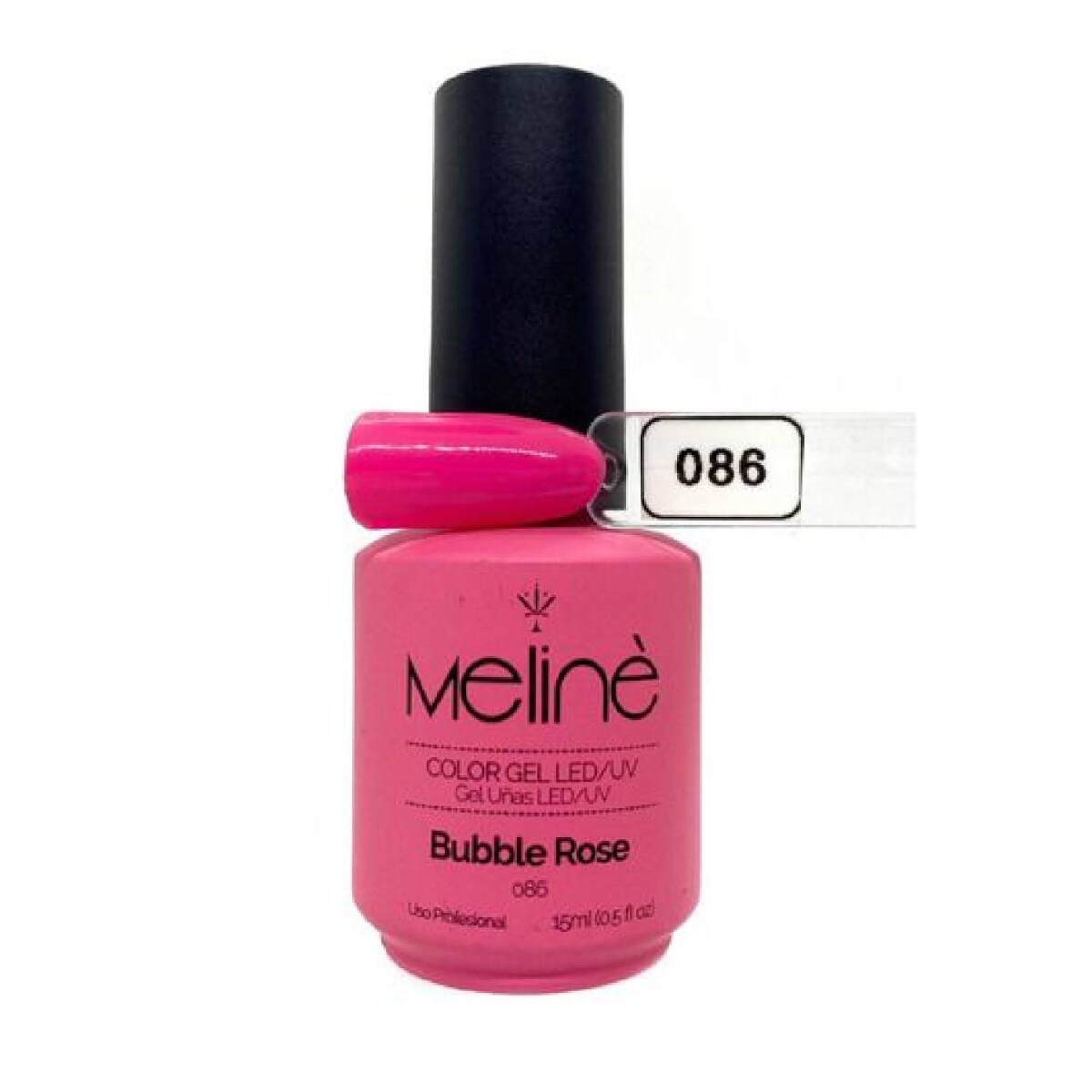 Esmalte Color En Gel Semipermanente Meliné Secado Uv 15ml - 086 Bubble Rose 