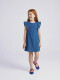 Vestido Con Tiras Bordadas Gris