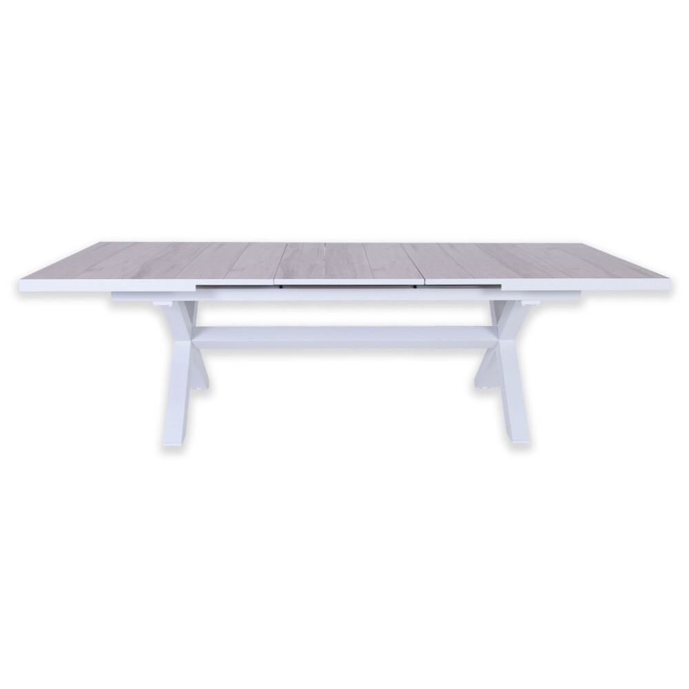 MESA COMEDOR EXTENSIBLE ALUMINIO BLANCO TUSCANY