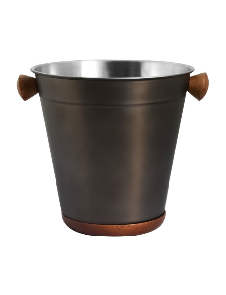 BALDE DE HIELO 14CM DETALLE MADERA EXT. NEGRO MATE BALDE DE HIELO 14CM DETALLE MADERA EXT. NEGRO MATE