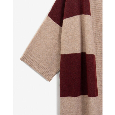 Poncho Tejido Rayado Combinacion Multicolor