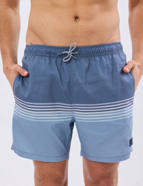 SHORT DE BAÑO RAYADO Azul