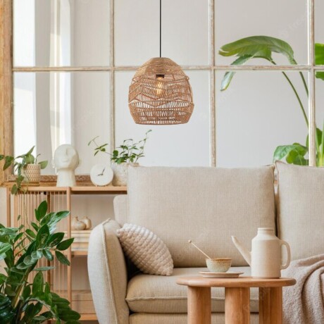 Colgante hilos fibras naturales tostada 30cm Colgante hilos fibras naturales tostada 30cm