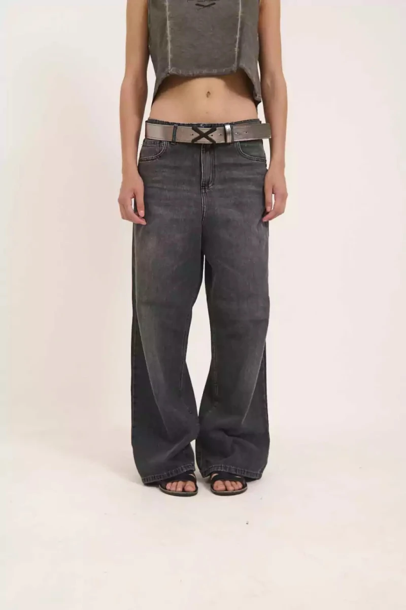 JEAN BAGGY OLIVO BLACK Gris