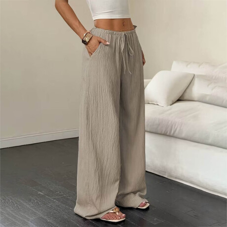 Set 2 Pantalones Palazzo Dama Tipo Lino Anchos Verano Blanco