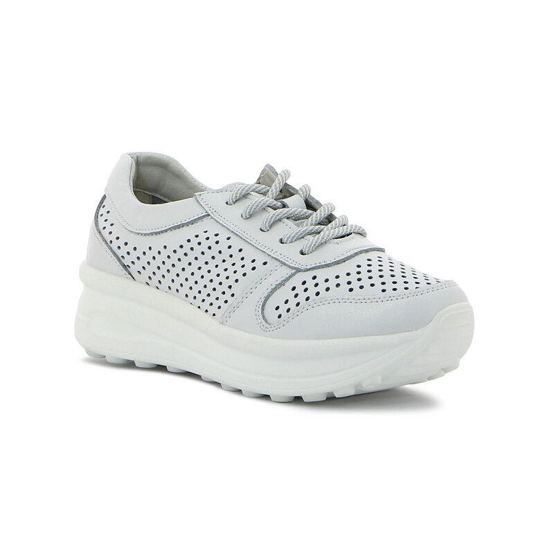 Darkness Casual Acordonado Detalle Calado Blanco