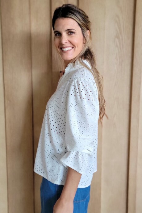Blusa Copenhague Broderie crudo
