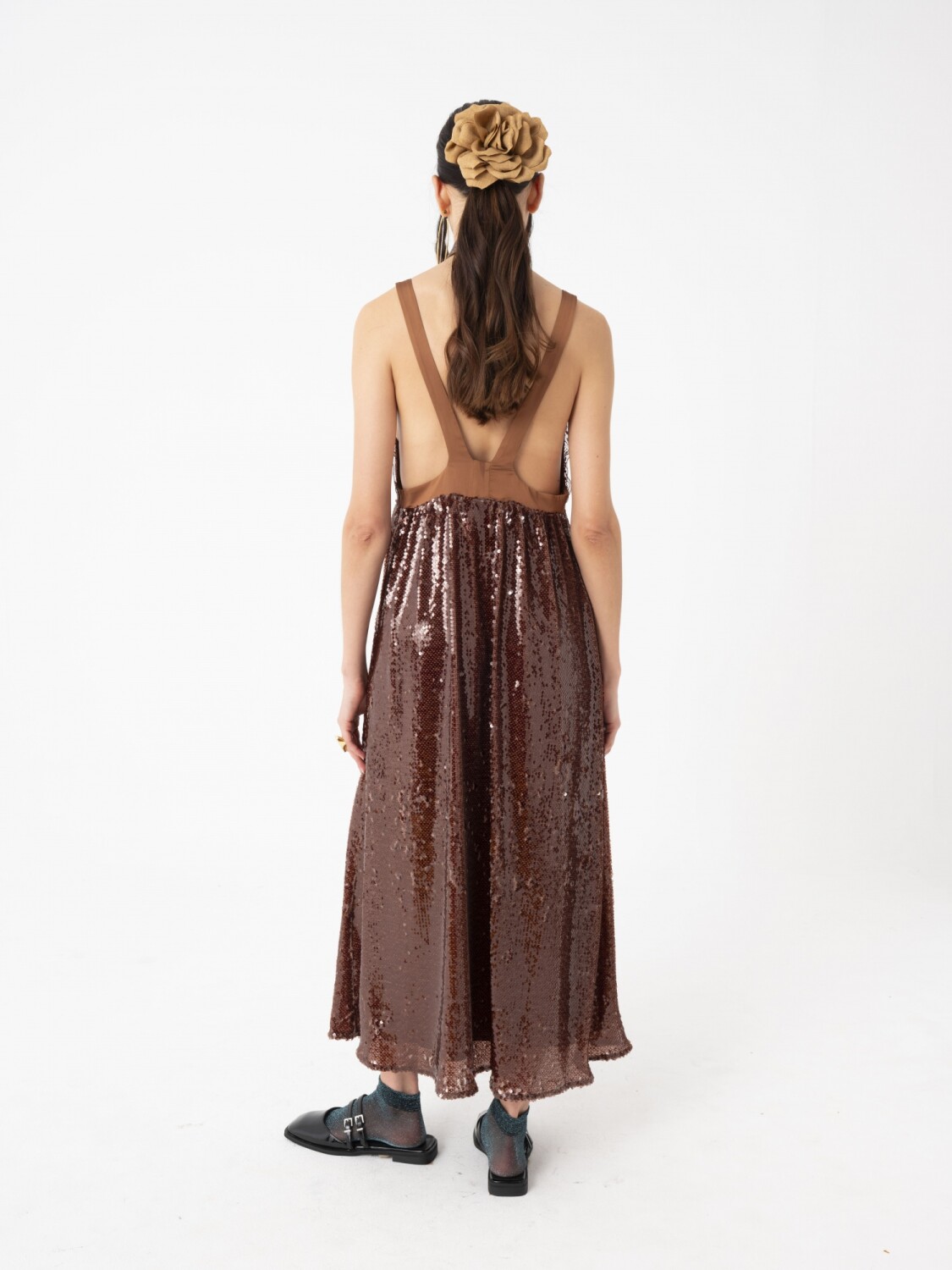 Amaris Lentejuelas Largo Vestido Con Mangas De La Tapa Uva Tallas Grandes