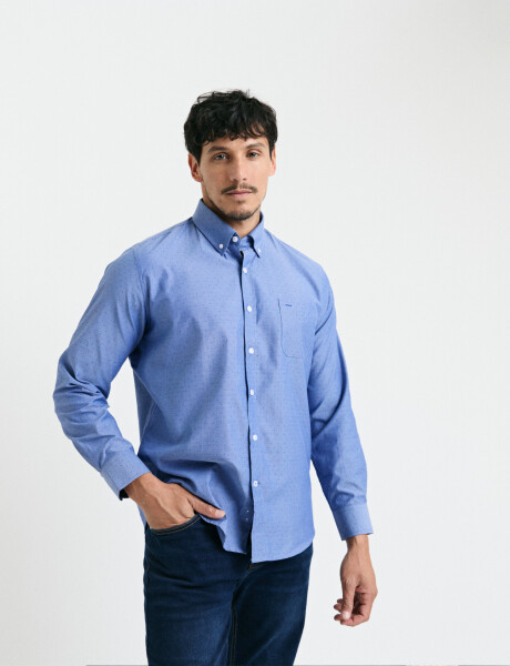 012593 CAMISA HARRINGTON LABEL Azul